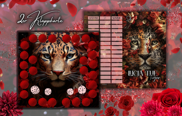 2 er Klappkarte A6 Lucia the Tiger