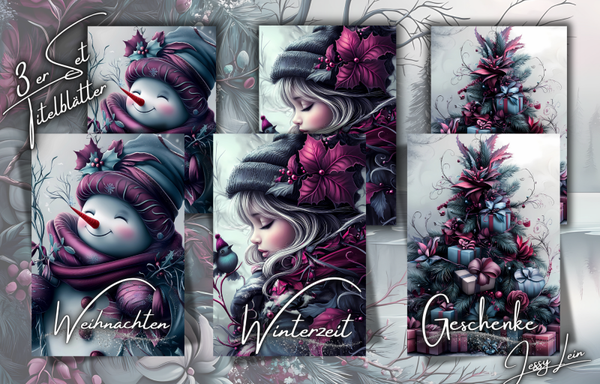 3 er Set Titelblätter ''Weihnachhten,Geschenke,Winterzeit'' A6