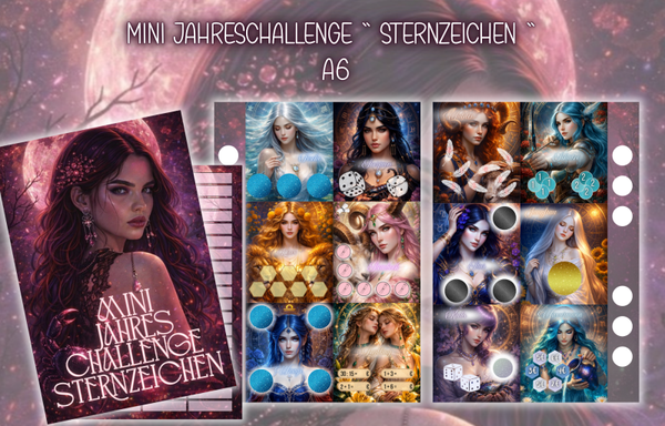 Mini jahreschallenge Sternzeichen in A6