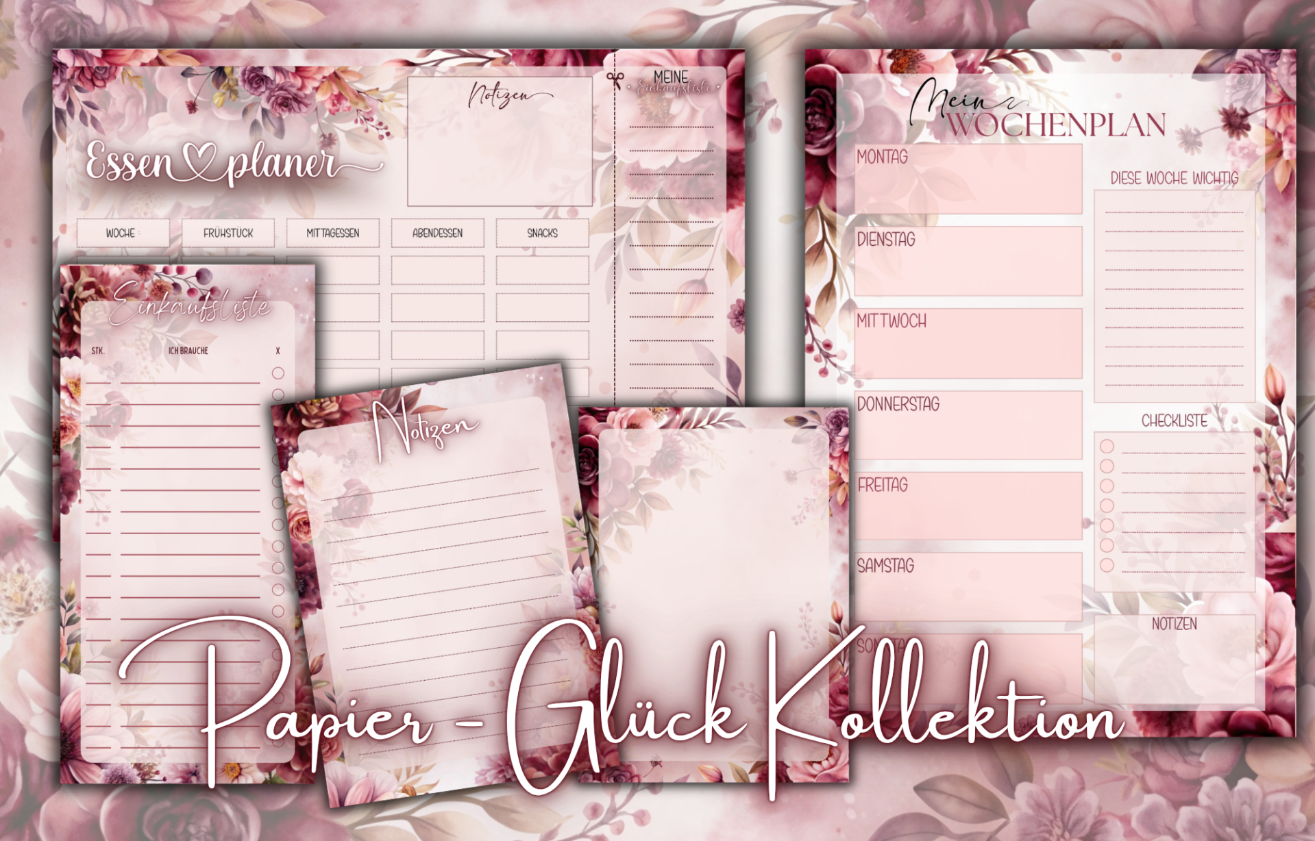 ♥♥♥ Notizblock Set "Papier - Glück Kollektion " (Sparset) ♥♥♥