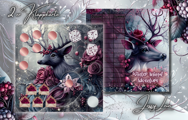 ''Winter Animal Adventure'' 2 er Klappkarte A6