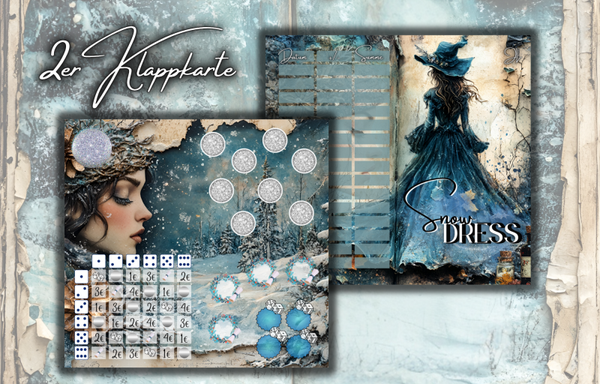 2 er Klappkarte ''Snow Dress''