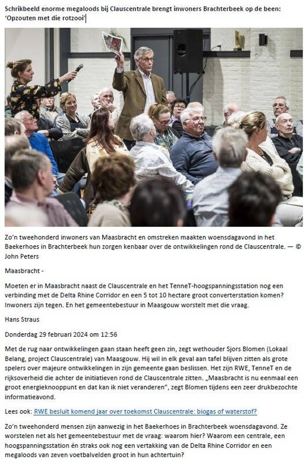 Schrikbeeld enorme megaloods bij Clauscentrale brengt inwoners Brachterbeek op de been: ‘Opzouten met die rotzooi’