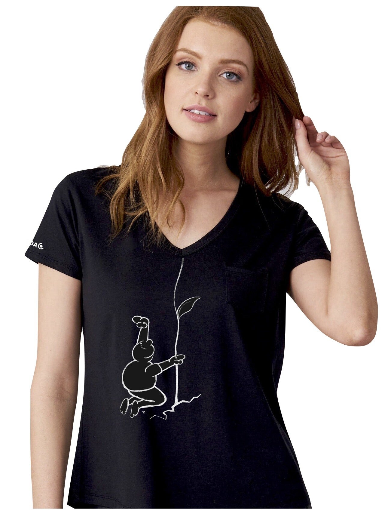 Groei • Dames • V-hals • korte mouw