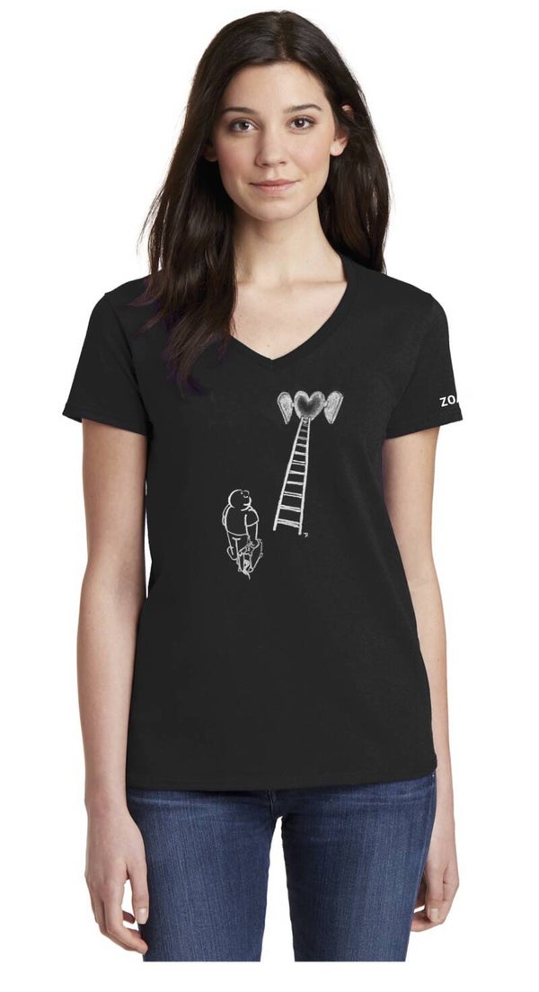 Open • Dames • V-hals • korte mouw