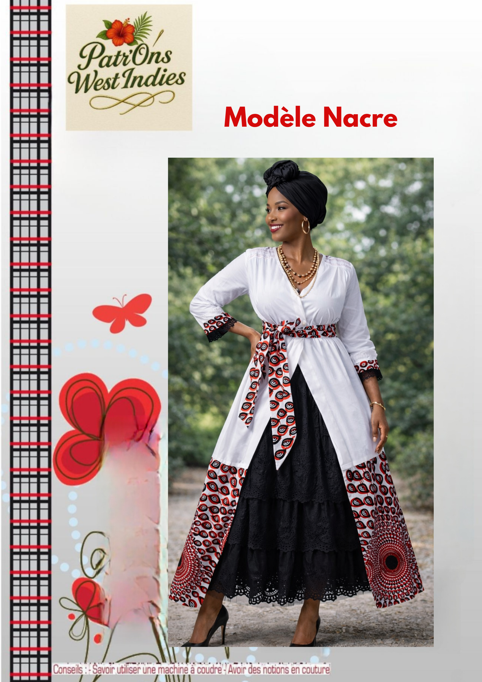 Modèle Nacre. Modèle simple. (Patron longueur en haut du genou). Veuillez lire attentivement le descriptif.