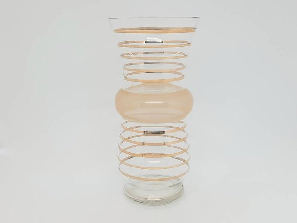 Vintage Booms glas vaas met gouden randen