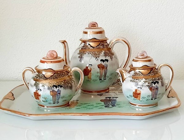 Kutani theeset Geisha Girls, porselein, Japans