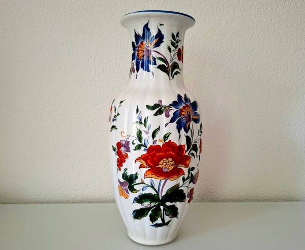 Vintage Gouda vaas met bloemen