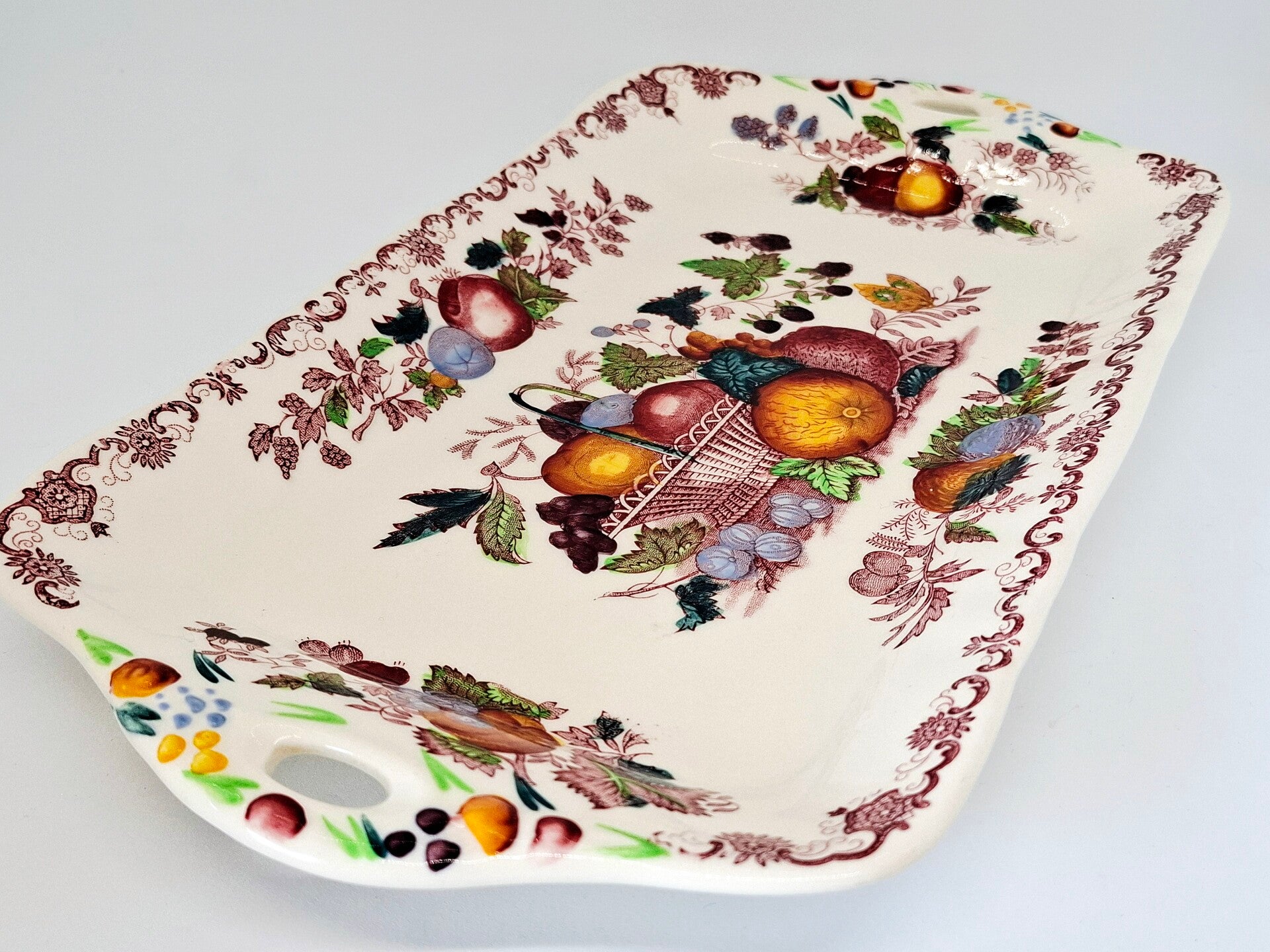 Vintage Mason's cakeschaal Fruit Basket, rood