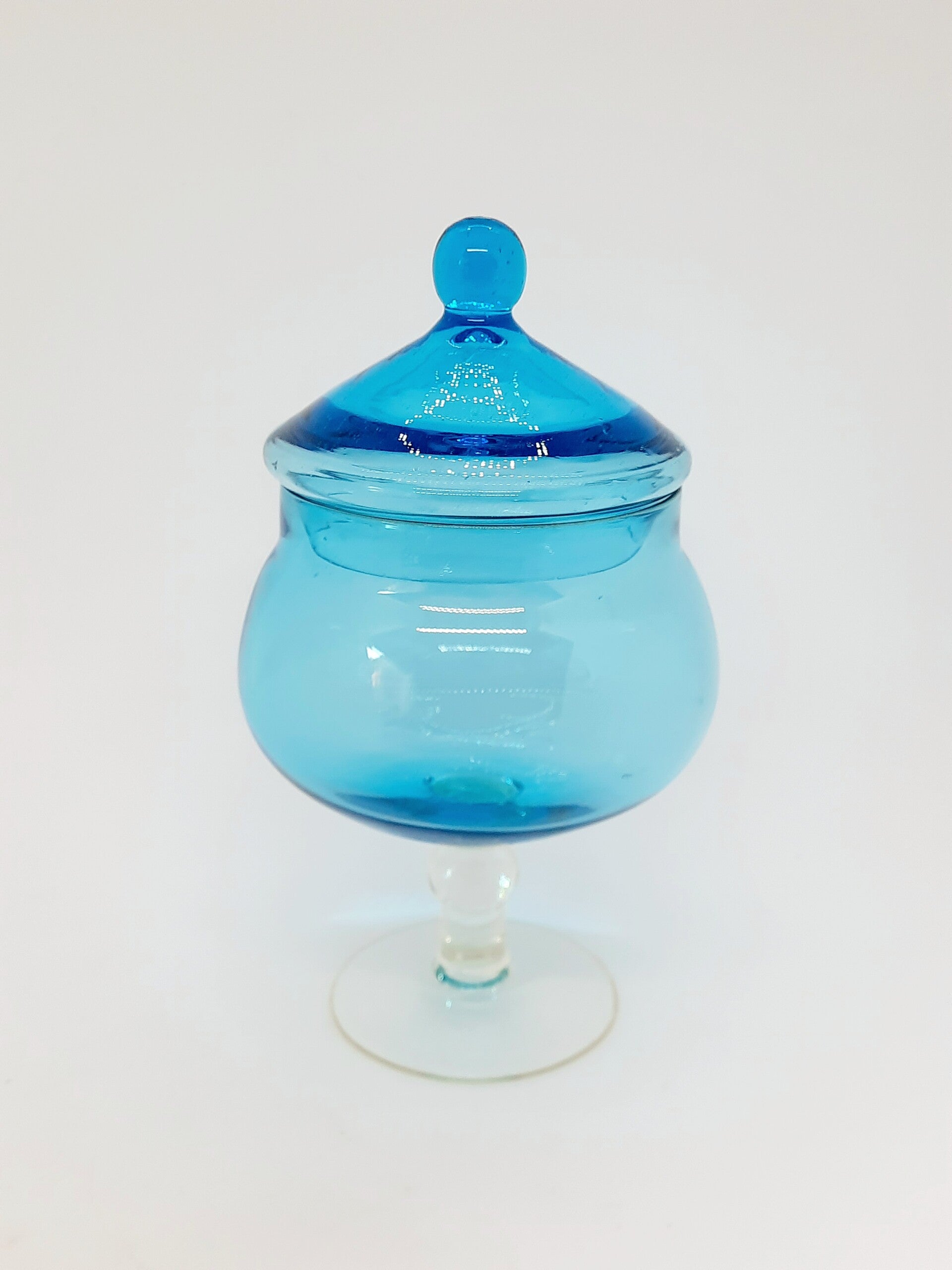 Bonbonnière van blauw glas, Empoli-stijl