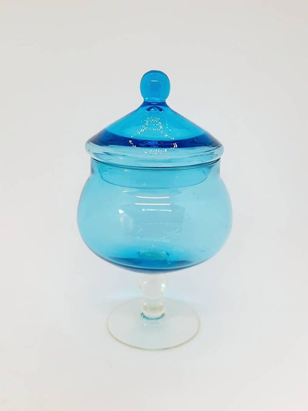 Bonbonnière van blauw glas, Empoli-stijl