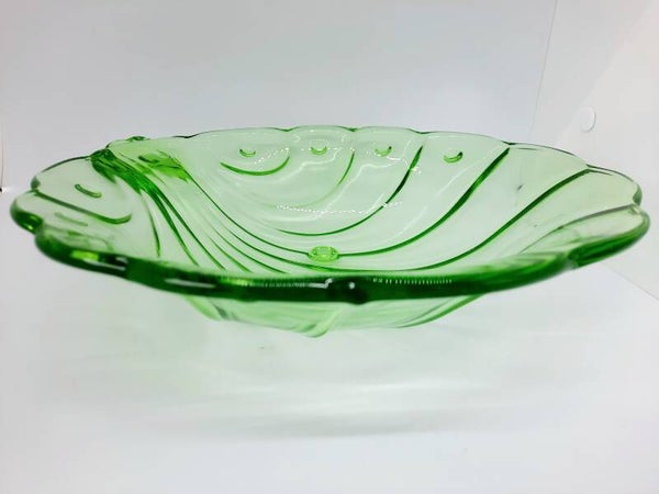 Groene persglas schaal Hermanova Hut