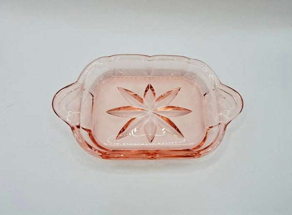 Roze persglas schaaltje met sterdecoratie