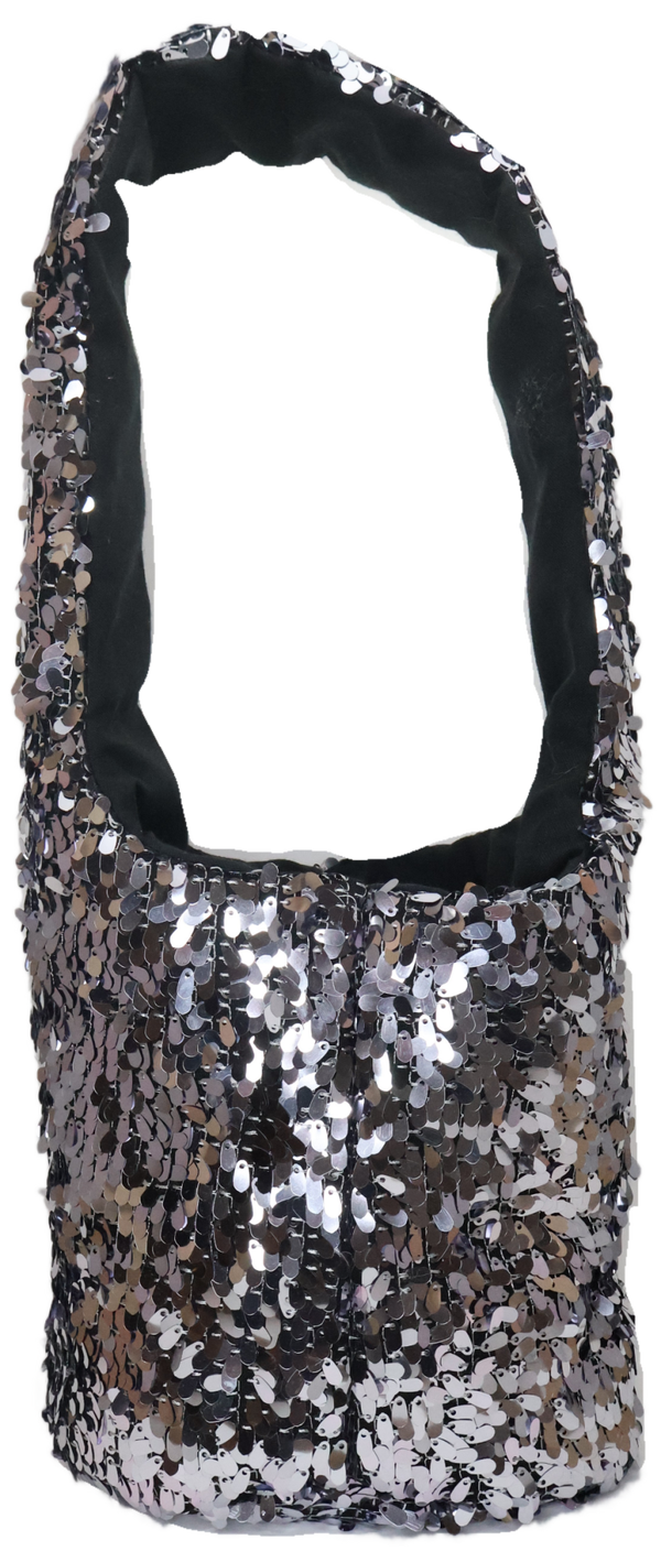 THE IT BAG - zilveren pailletten