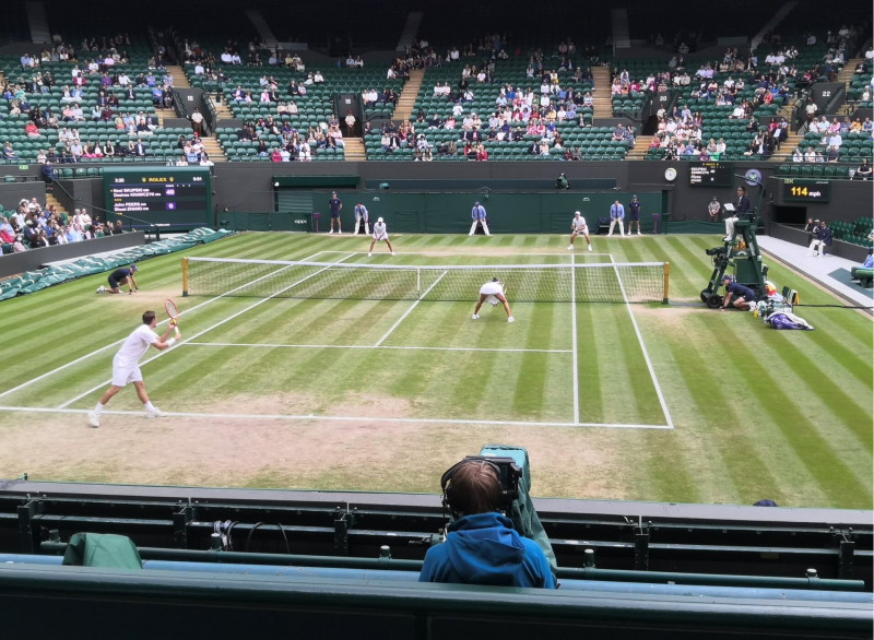 Wimble tennis doubles match. Princess provide pimms, strawberries, cruise discounts during championships. l2cruise, @l2cruise #l2crusie love2cruise, love to cruise