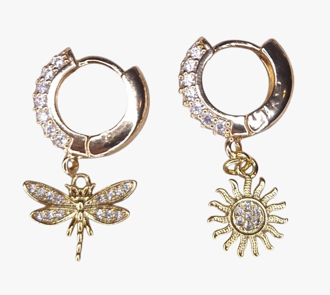 Oorringen "Dragonfly sun"