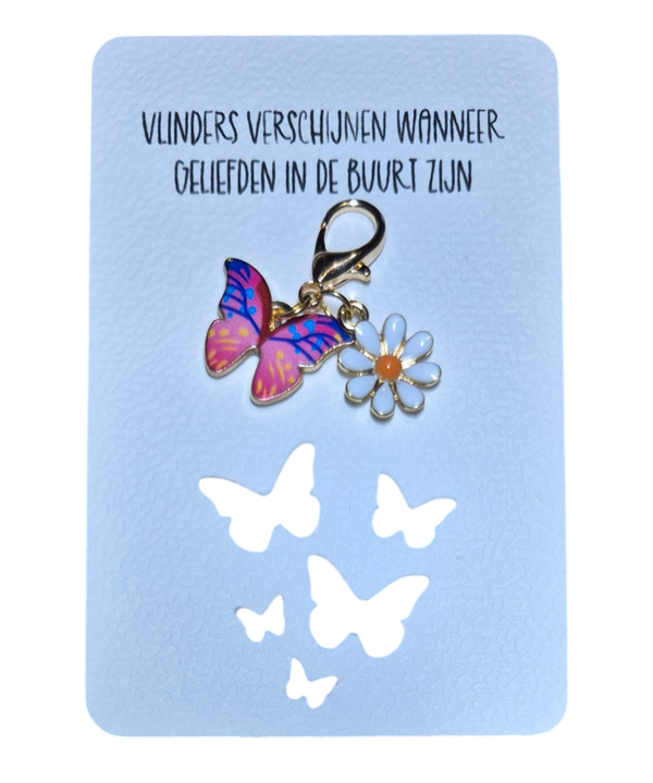 Kaartje "Butterfly Purple Pink"