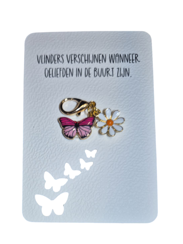 Kaartje "Butterfly Pink"