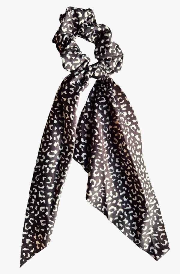 Scrunchie met lint "Black-White"