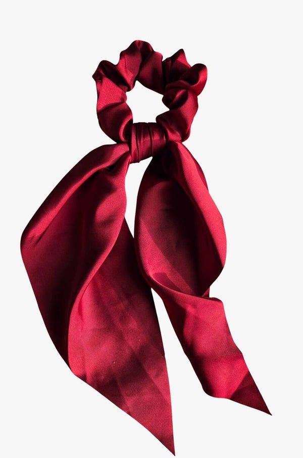 Scrunchie met lint "Dark Red"