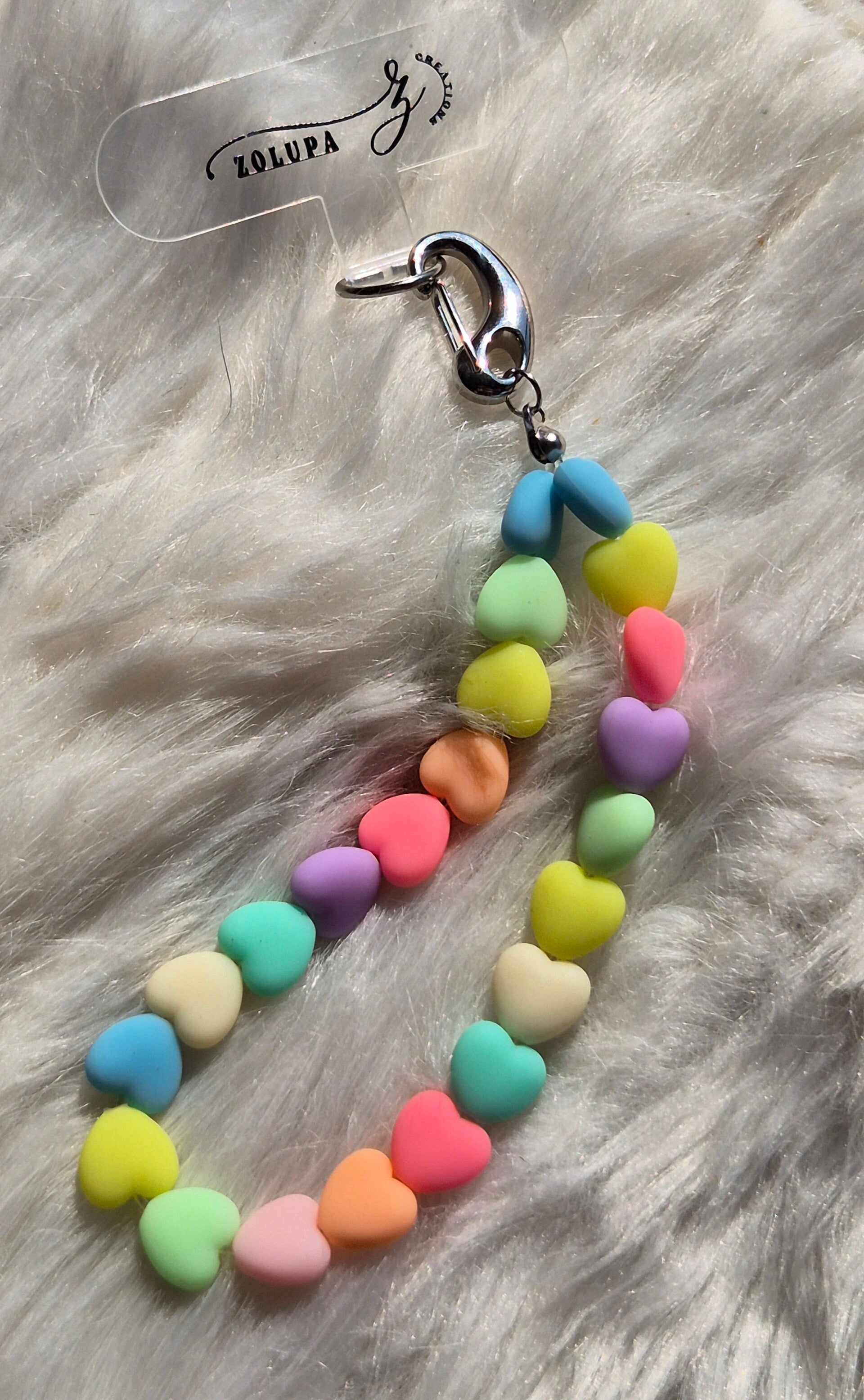 Telefoonketting "Color Hearts"