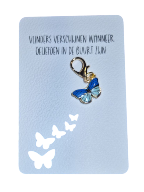 Kaartje "Butterfly Blue Green"