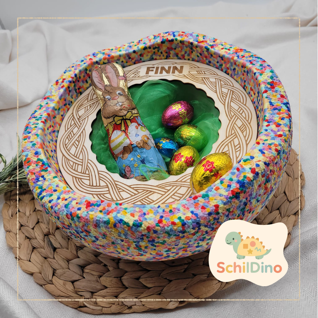 Osternest Aktivitätsplatte I Stapelstein I Balanciersteine I Ostereier I Montessori I Ostern I Zubehör für Stapelsteine Motorik Osterkorb