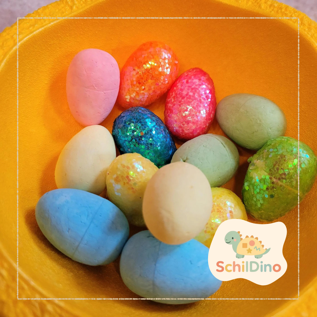 8 Stk bunte Ostereier I Zubehör für Stapelsteine I Aktivitätsplatte I Balanciersteine I Feinmotorik I Montessori I zur motorischen Förderung,