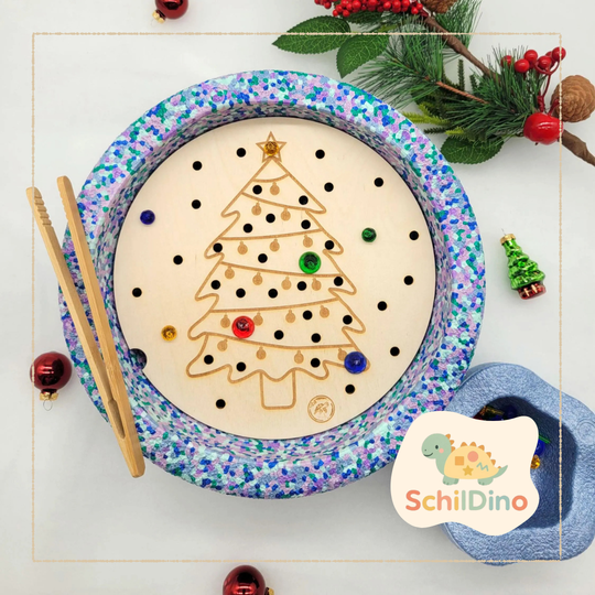 Christbaum Weihnachtsbaum Weihnachten Aktivitätsplatte Stapelstein, Balanciersteine, Montessori, Zubehör Stapelsteine