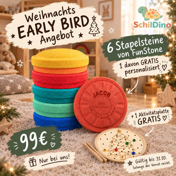 Early Bird Angebot: MyFunStone Spielsteine – Balancieren, Stapeln & motorische Förderung | Schildino
