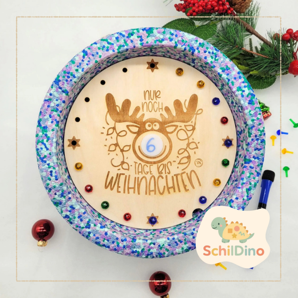 Adventskalender Weihnachten Aktivitätsplatte Stapelstein, Balanciersteine, Montessori, Zubehör Stapelsteine motorischen Förderung, Countdown