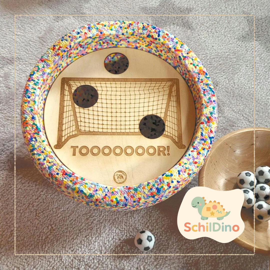 Fußball Torwand Aktivitätsplatte Stapelstein I Balanciersteine I Feinmotorik I Montessori I Zubehör für Stapelsteine zur motorischen Förderung I