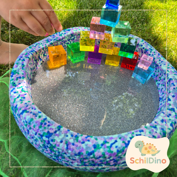 Aktivitätsplatte Leuchtplatten / Silber Glitzer Glitter für Stapelstein und FunStone