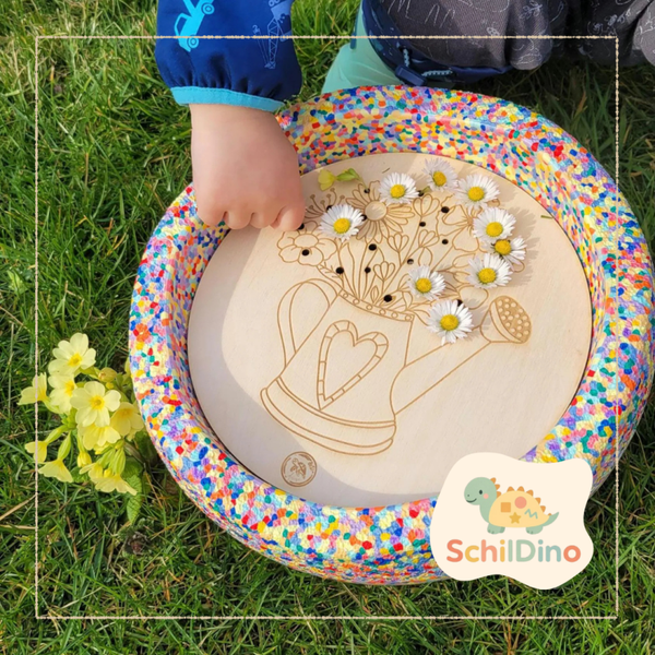 Blumen Aktivitätsplatte Stapelstein I Balanciersteine I Feinmotorik I Montessori I Zubehör für Stapelsteine zur motorischen Förderung I