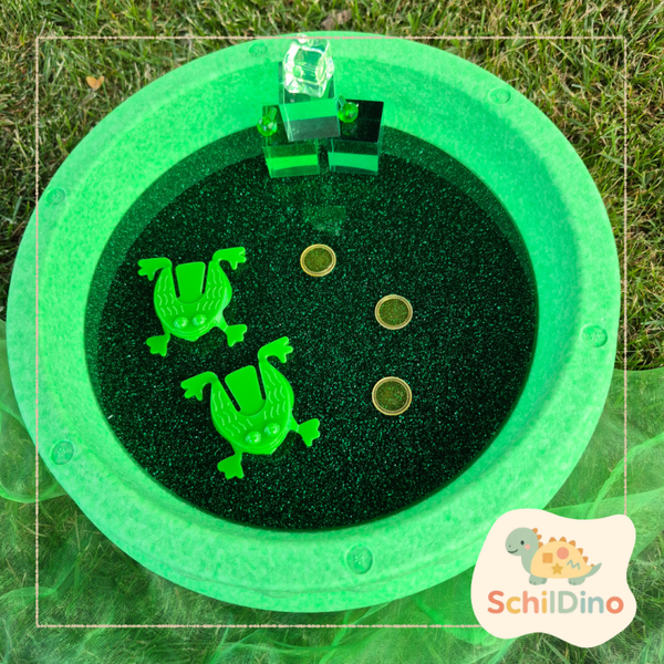 Aktivitätsplatte Leuchtplatten / Grün Glitzer Glitter für Stapelstein und FunStone