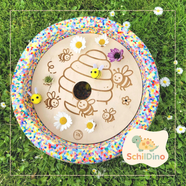 4 Stk Filzbienen I Zubehör für Stapelsteine I Aktivitätsplatte I Balanciersteine I Feinmotorik I Montessori I zur motorischen Förderung,