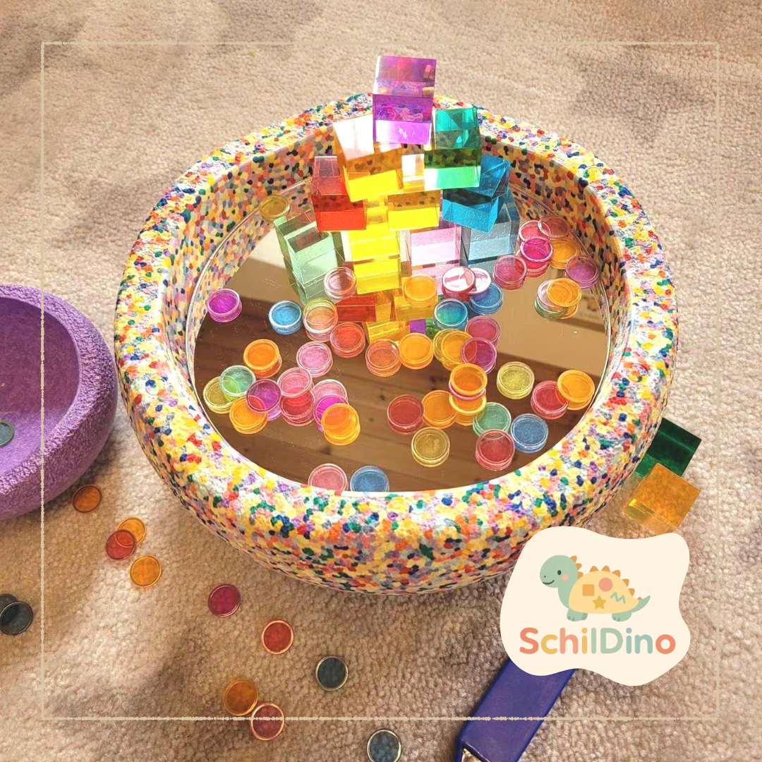 Spiegel-Aktivitätsplatte | Stapelstein Zubehör, Montessori, Spiegel, Sensorik Spielzeug, Feinmotorik, Kreativität Kinder, Spiegelplatte