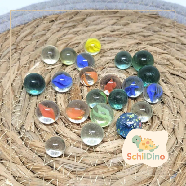 Murmeln I Zubehör für Stapelsteine I Aktivitätsplatte I Balanciersteine I Feinmotorik I Montessori I zur motorischen Förderung, Glasmurmeln