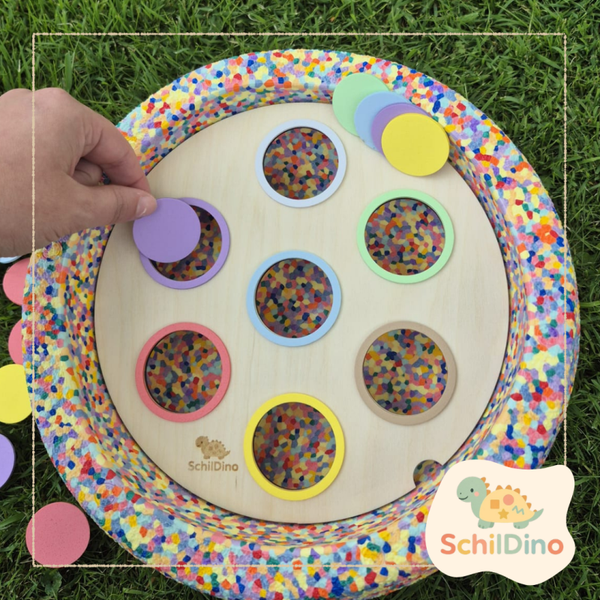 Aktivitätsplatte pastell Farben sortieren für Stapelstein und FunStone