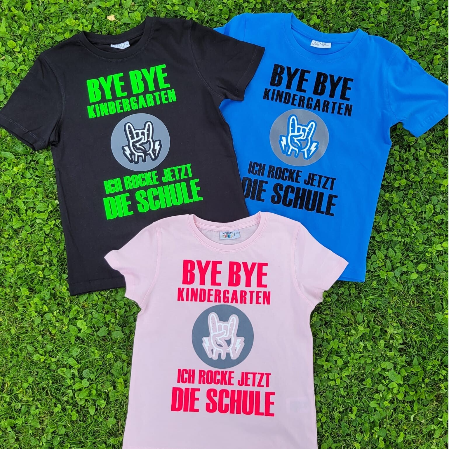 T-Shirt "Byebye Kindergarten, ich rocke jetzt die Schule"