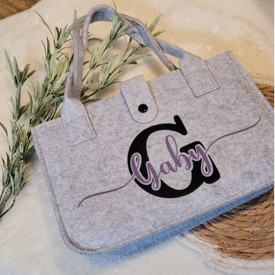 Personalisierte Filztasche für Einkäufe und Geschenke– Einkaufstasche aus Filz mit Namen 🎁🛒 Geschenkidee, verschiedene Druckfarben!
