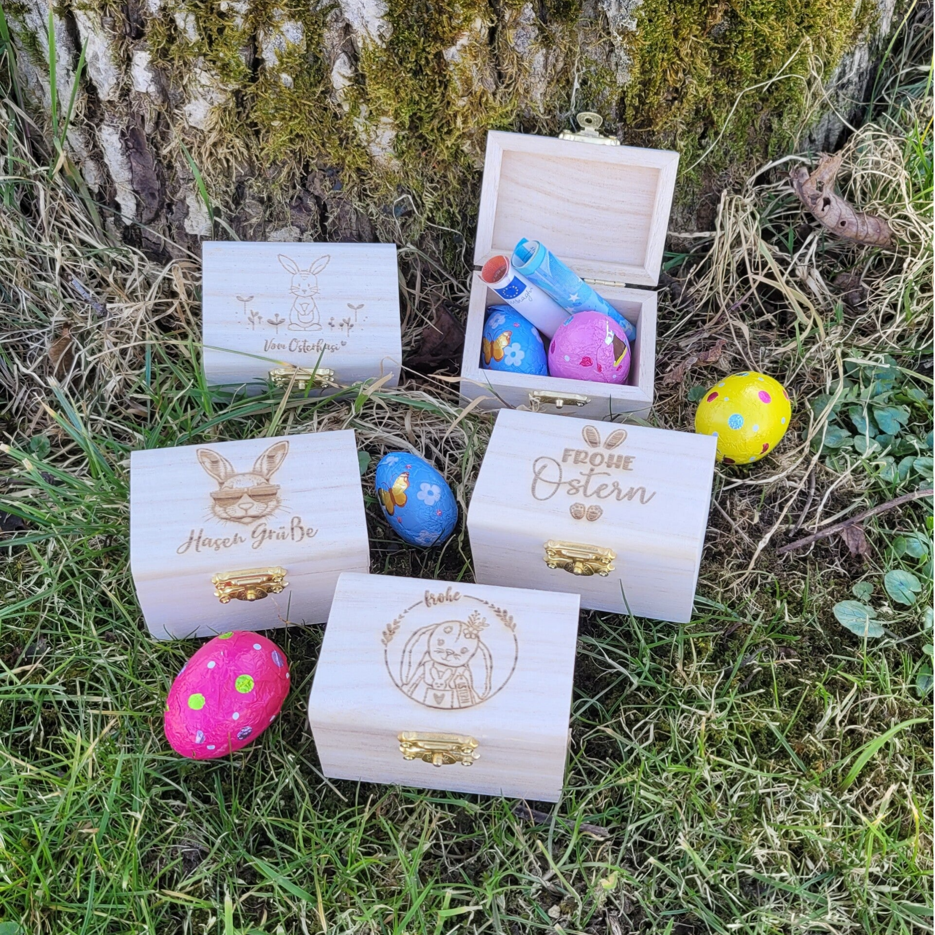 🐰 Oster-Geldgeschenk Schatzkiste – Holzbox mit Verschluss & süßem Oster-Motiv 🌸 Perfekte Geschenkidee