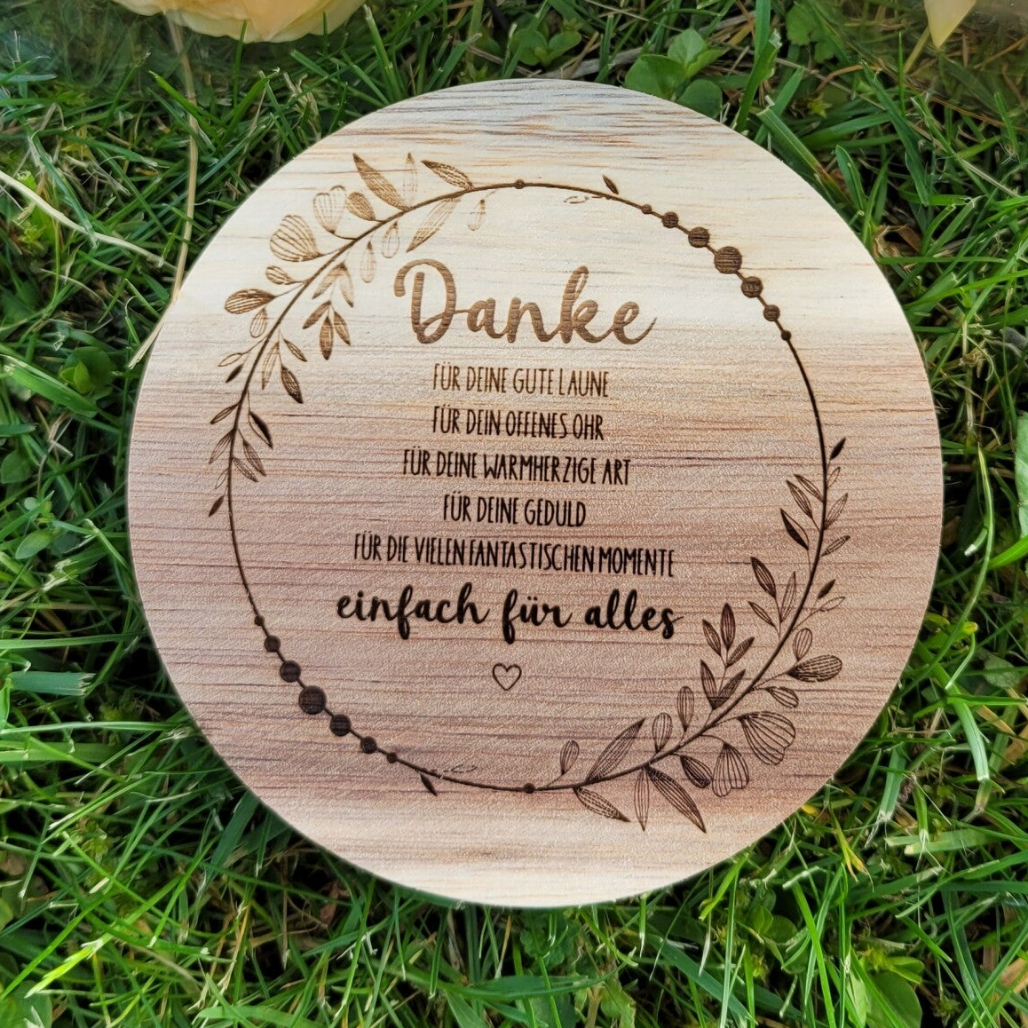 Vorratsglas „Danke - einfach für alles“ mit Blumenkranz | Geschenk Lehrerin, Erzieherin, Pädagogin | Keramik oder Glas mit Gravur 🌈