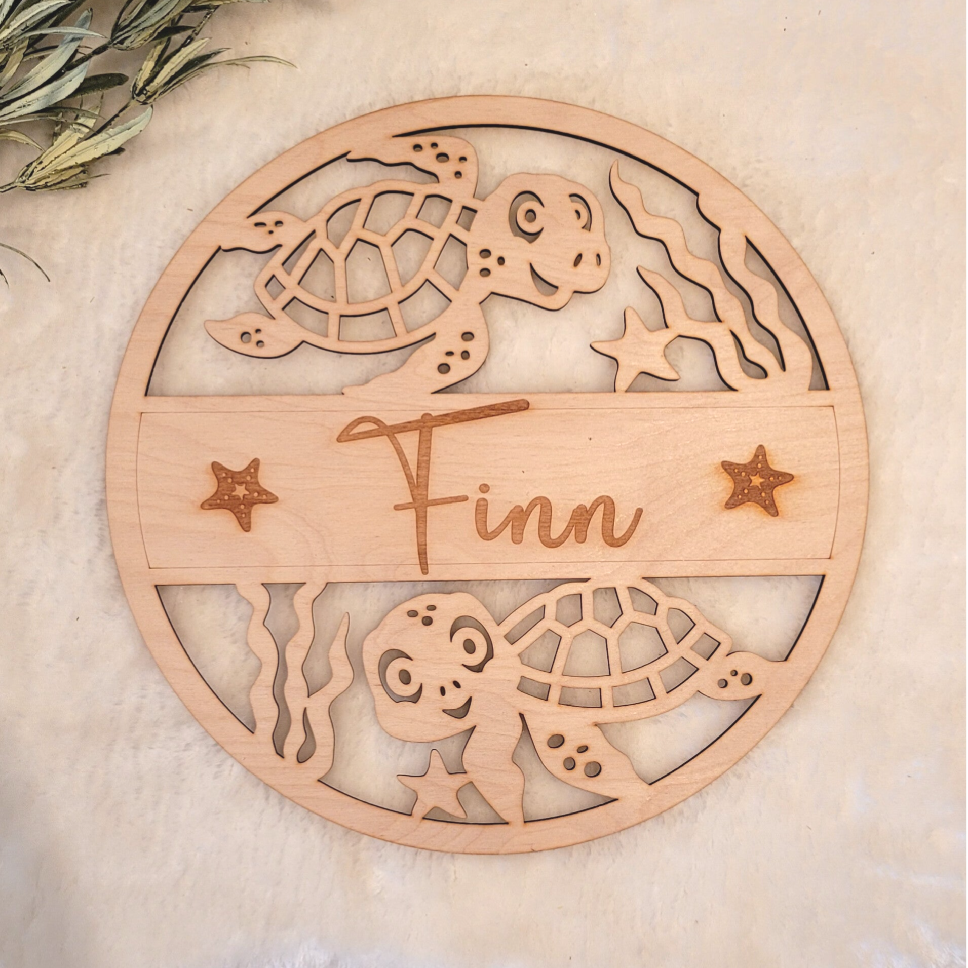 🐢 Personalisiertes Türschild für das Kinderzimmer – mit süßer Schildkröte & Namen! 🌿