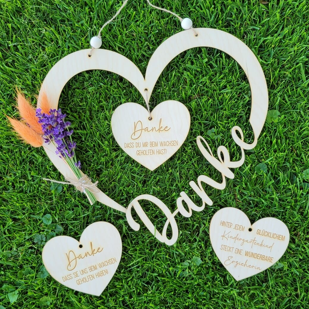personalisiertes Schild "Danke" für Pädagogen