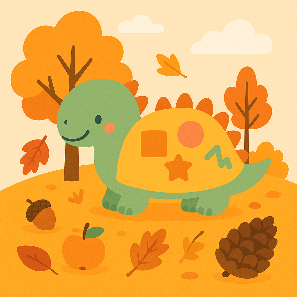 DIY-Anleitung: SchilDinos goldener Herbst - Herbst Sensorik aus der Natur, Ideal für Stapelstein Aktivitätsplatten