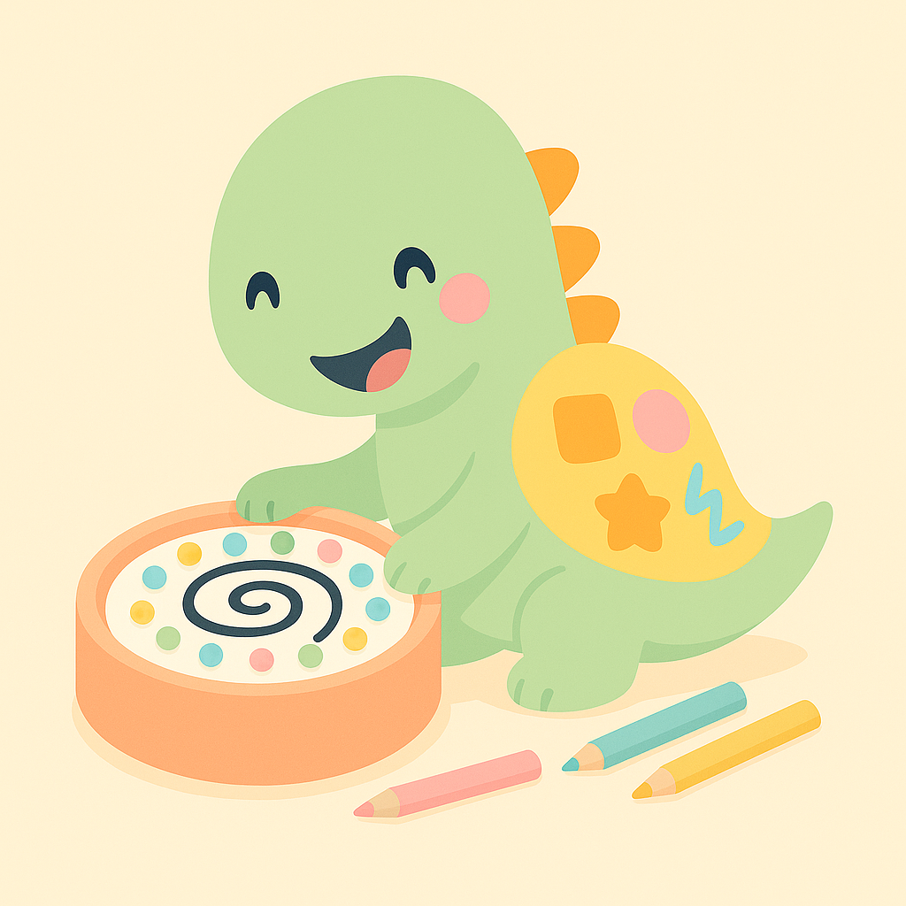 DIY-Anleitung: Muster-Spiel Spirale mit Aktivitätsplatten und Stapelstein – Malspaß & Motorik fördern