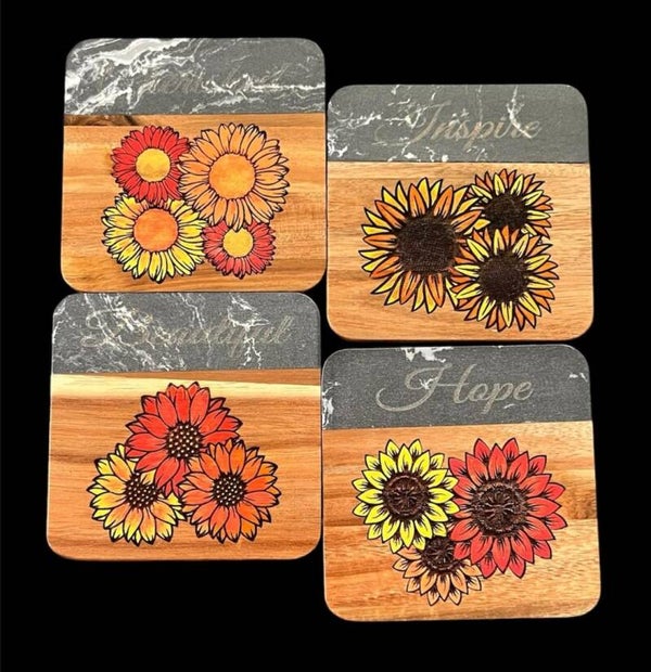 Marble and Wood Coaster