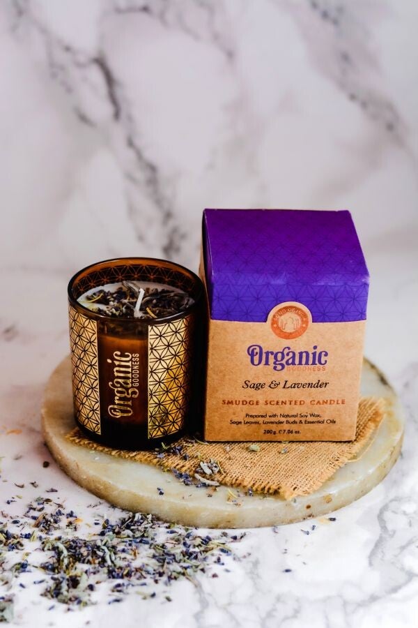 CANDELA ORGANIC GOODNESS IN CERA DI SOIA Lavanda e Salvia